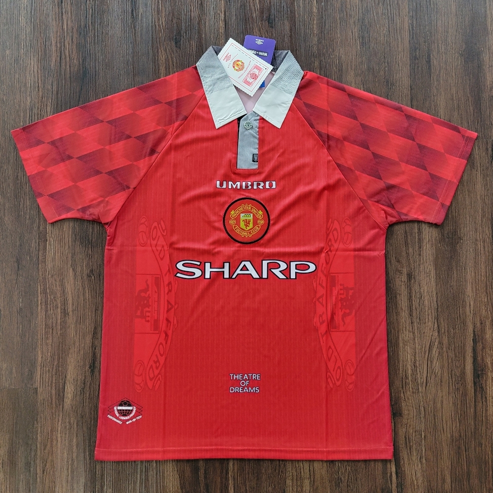 Eric Cantona #7 Manchester United Retro Home Red New Men’s Umbro Soccer Jersey